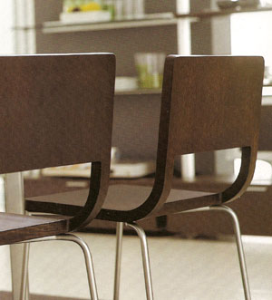 Lavatórios, cadeiras modernas da sala de jantar, jantando cadeiras